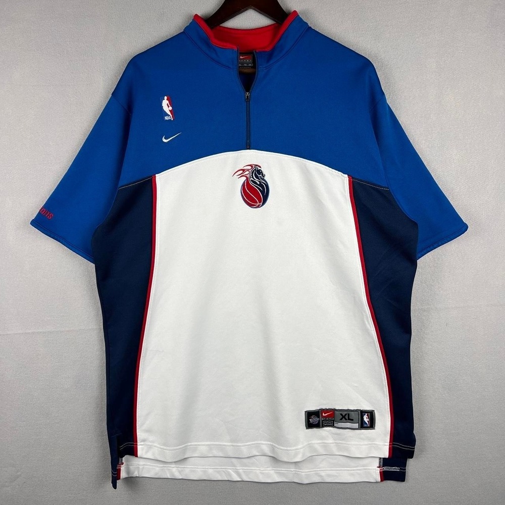 Vintage Detroit Pistons NBA Basketball Nike Warm Up Quarterzip XL